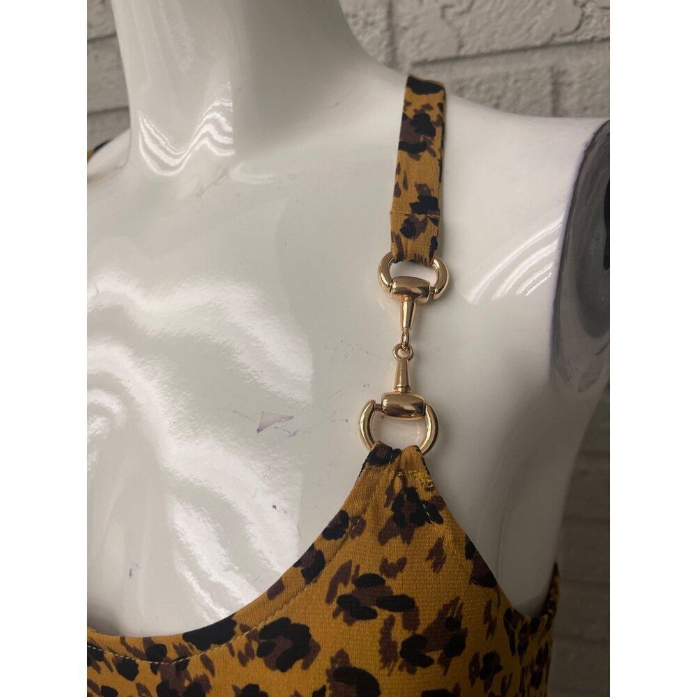 Donna Morgan Women Animal Print Halter Maxi Dress Size 8 - Picture 7 of 10